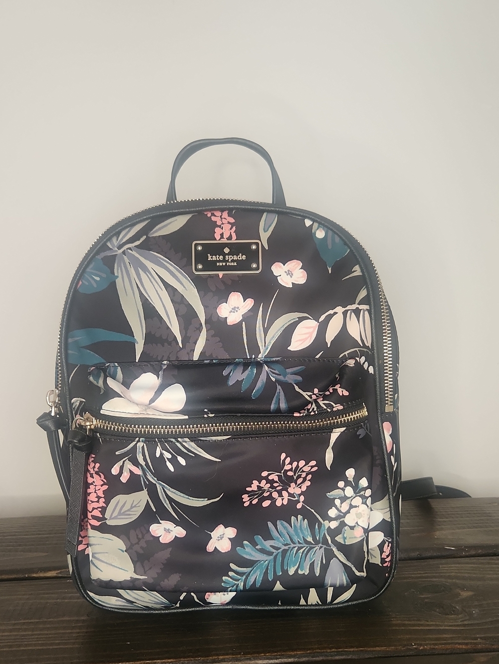 Kate Spade Black Floral Mini Backpack - Picture 2 of 14
